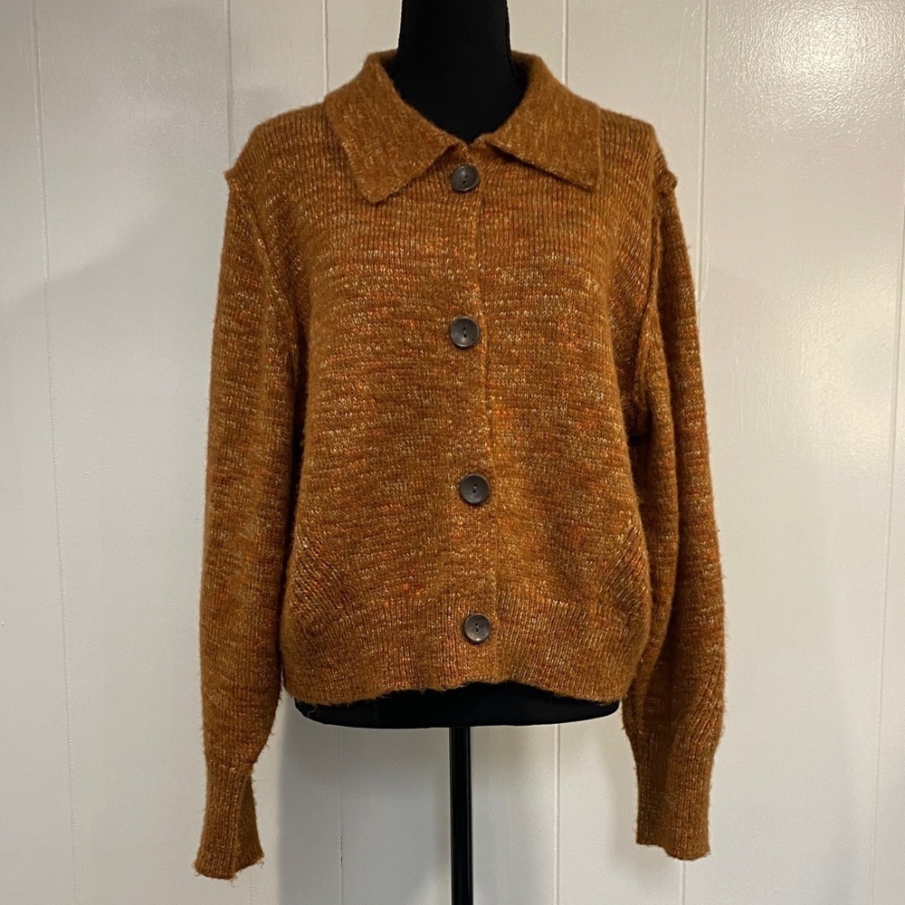 Universal Thread Cardigan | Rust Button-Up Knit Cropped Cozy | Size XXL